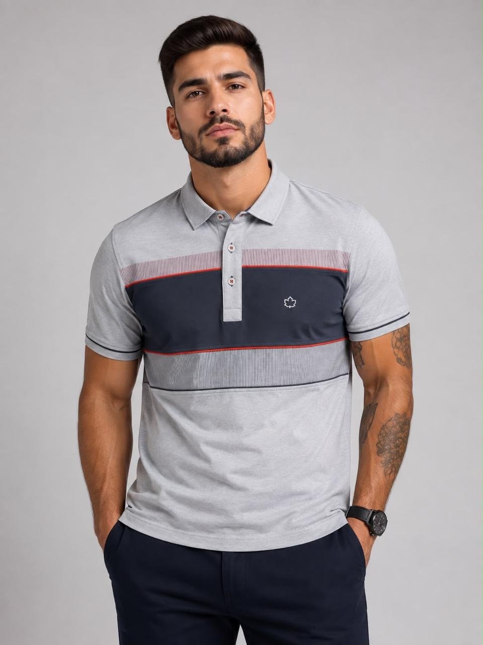 camisa gola polo mr2 /  cinza