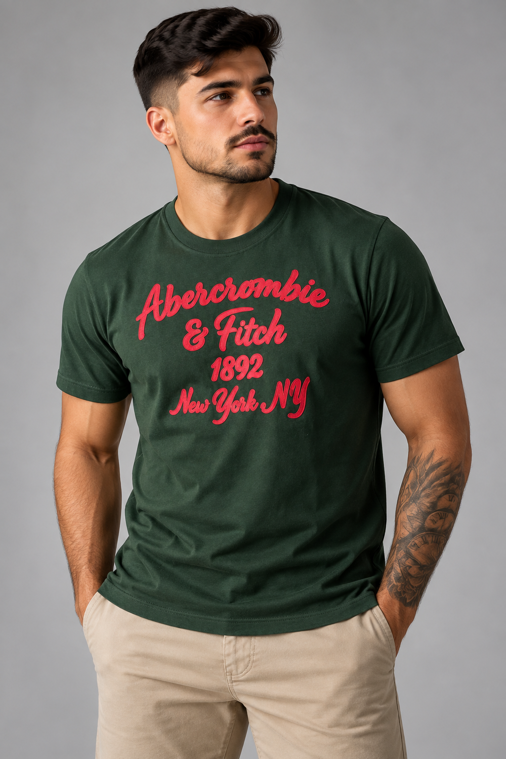 Camiseta Abercrombie & Fitch 1892 NY / Verde Escuro