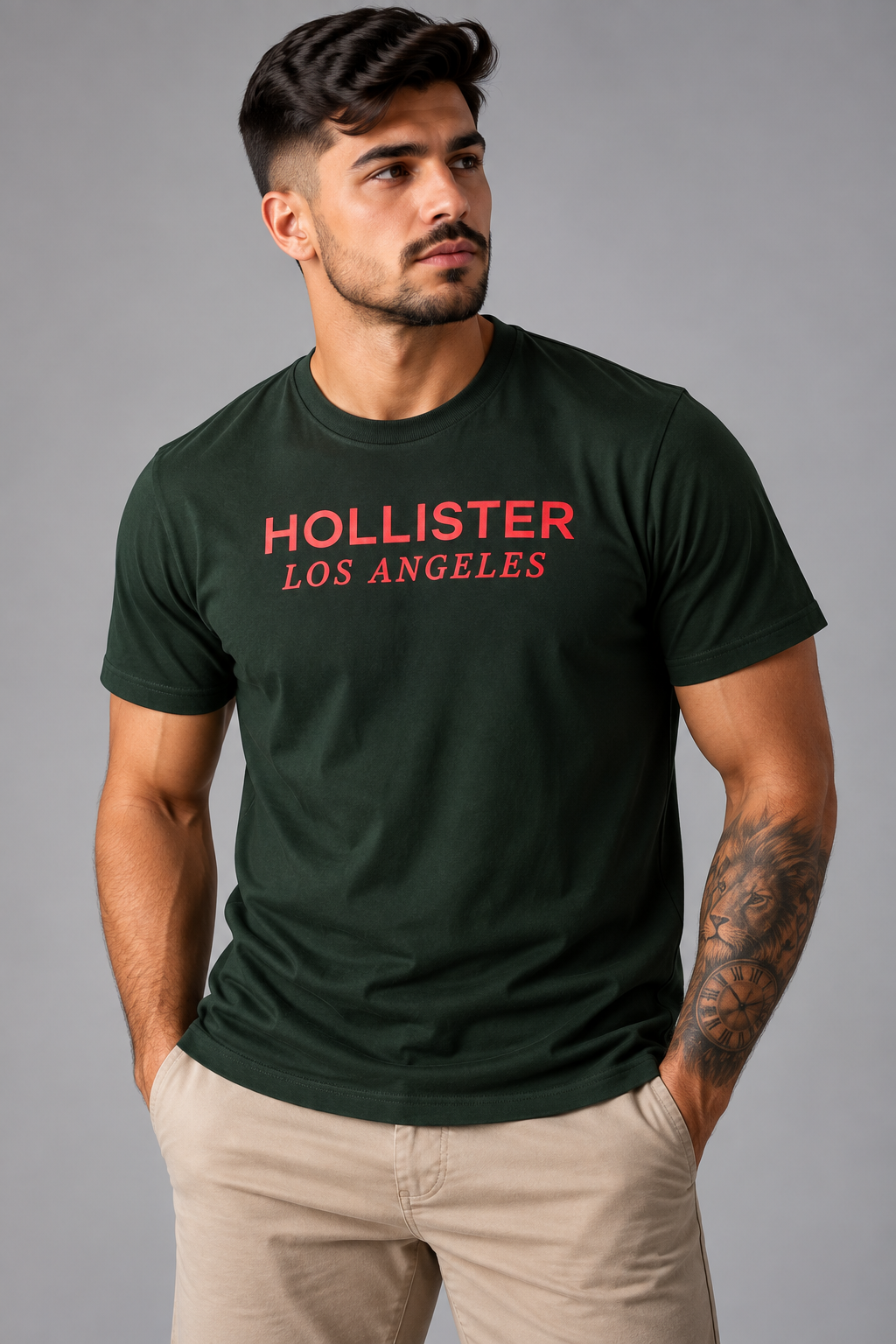 camiseta holister los.angeles / preta